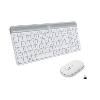 Logitech MK470 klawiatura Dołączona myszka RF Wireless QWERTY Włoski Biały