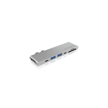 ICY BOX IB-DK4037-2C Przewodowa USB 3.2 Gen 1 (3.1 Gen 1) Type-C Srebrny