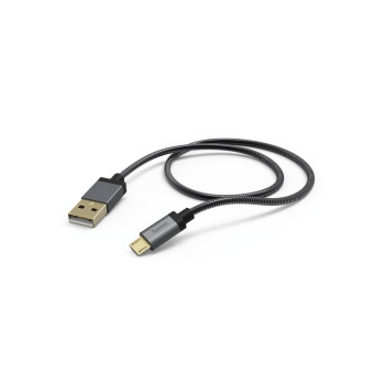 Hama 1.5m, USB2.0-A USB2.0 Micro-B kabel USB 1,5 m USB A Micro-USB B Antracyt