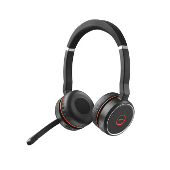 Jabra Evolve 75 Zestaw słuchawkowy Bezprzewodowy Opaska na głowę Biuro centrum telefoniczne Bluetooth Czarny, Czerwony