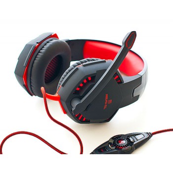Słuchawki gamingowe REAL-EL GDX-8000 VIBRATION SURROUND 7.1 BACKLIT (black/red, z wbudowanym mikrofonem)