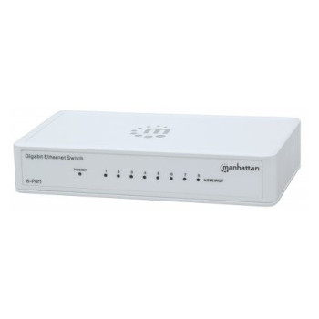 Manhattan 560702 łącza sieciowe Gigabit Ethernet (10 100 1000) Biały