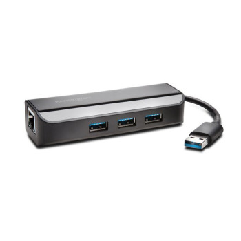 Kensington Adapter USB 3.0 Ethernet z 3-portowym koncentratorem