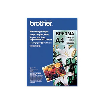 Brother BP60MA Inkjet Paper papier do drukarek atramentowych A4 (210x297 mm) Matowy 25 ark. Biały