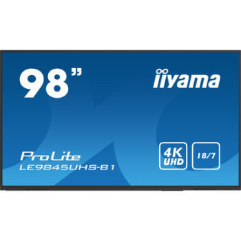 iiyama LE9845UHS-B1 signage display Płaski panel Digital Signage 2,49 m (98") LED Wi-Fi 350 cd m² 4K Ultra HD Czarny Procesor