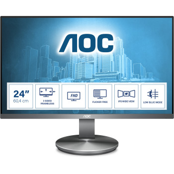 AOC 90 Series I2490VXQ BT monitor komputerowy 60,5 cm (23.8") 1920 x 1080 px Full HD LED Czarny