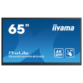 iiyama TE6504MIS-B3AG signage display Interaktywny płaski panel 165,1 cm (65") Wi-Fi 400 cd m² 4K Ultra HD Czarny Ekran