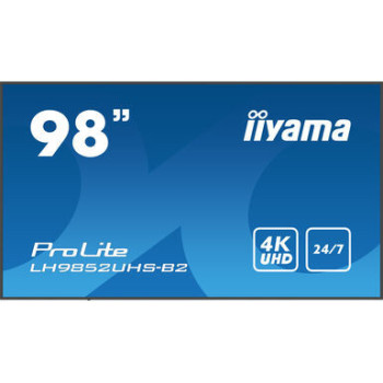 iiyama LH9852UHS-B2 signage display Płaski panel Digital Signage 2,48 m (97.5") LED 500 cd m² 4K Ultra HD Czarny Procesor
