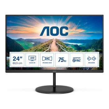 AOC V4 Q24V4EA LED display 60,5 cm (23.8") 2560 x 1440 px 2K Ultra HD Czarny