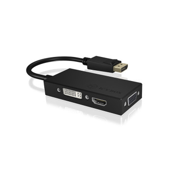 ICY BOX IB-AC1031 DisplayPort DVI-D + VGA (D-Sub) + HDMI Czarny