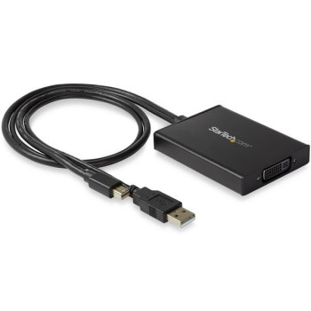 StarTech.com MDP2DVID2 adapter kablowy 0,358 m Mini DisplayPort + USB Type-A DVI-I Czarny