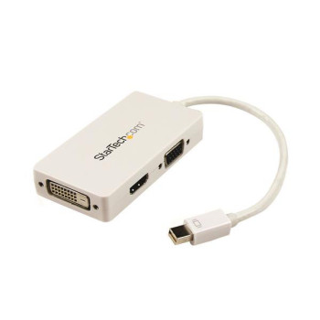 StarTech.com MDP2VGDVHDW adapter kablowy 0,15 m Mini DisplayPort DVI-D + VGA (D-Sub) + HDMI Biały