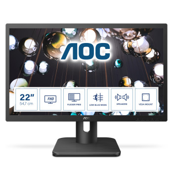 AOC E1 22E1D monitor komputerowy 54,6 cm (21.5") 1920 x 1080 px Full HD LED Czarny