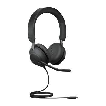 Jabra Evolve2 40, MS Stereo Zestaw słuchawkowy Przewodowa Opaska na głowę Biuro centrum telefoniczne USB Type-C Bluetooth Czarny