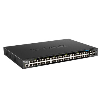 D-Link DGS-1520-52MP łącza sieciowe Zarządzany L3 Gigabit Ethernet (10 100 1000) Obsługa PoE 1U Czarny