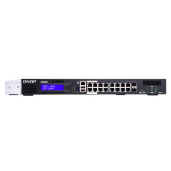 QNAP QGD-1600P Zarządzany Gigabit Ethernet (10 100 1000) Obsługa PoE 1U Czarny, Szary