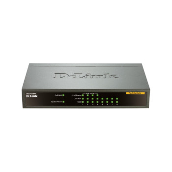 D-Link DES-1008PA łącza sieciowe Nie zarządzany Fast Ethernet (10 100) Obsługa PoE Czarny