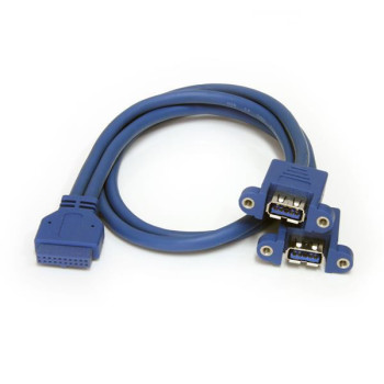 StarTech.com USB3SPNLAFHD zmieniacz płci   kabli 2 x USB A IDC Niebieski
