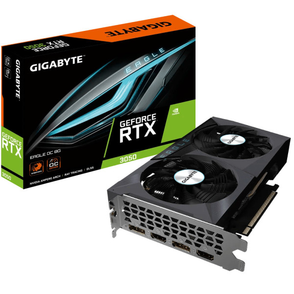 Gigabyte GeForce RTX 3050 EAGLE OC 8G NVIDIA 8 GB GDDR6 Gigabyte GeForce RTX 3050 EAGLE OC 8G NVIDIA 8 GB GDDR6