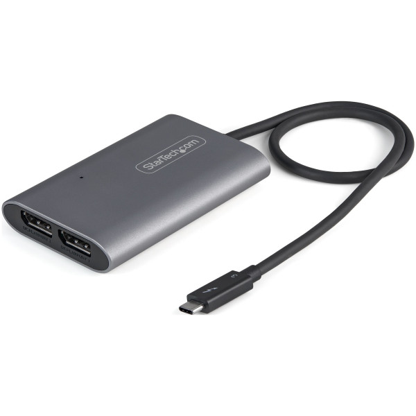StarTech.com TB32DP14 adapter kablowy 0,46 m Thunderbolt 3 2 x DisplayPort Srebrny StarTech.com TB32DP14 adapter kablowy 0,46 m Thunderbolt 3 2 x DisplayPort Srebrny