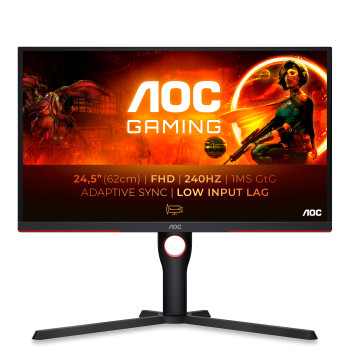 AOC G3 25G3ZM BK monitor komputerowy 62,2 cm (24.5") 1920 x 1080 px Full HD Czarny, Czerwony