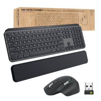 Logitech MX Keys combo for Business Gen 2 klawiatura Dołączona myszka RF Wireless + Bluetooth QWERTY Amerykański międzynarodowy