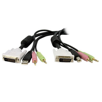 StarTech.com 4-in-1 USB Dual Link DVI-D KVM kabel KVM Czarny 4,57 m