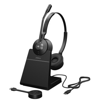 Jabra Engage 55 Zestaw słuchawkowy Bezprzewodowy Opaska na głowę Biuro centrum telefoniczne Czarny, Tytan