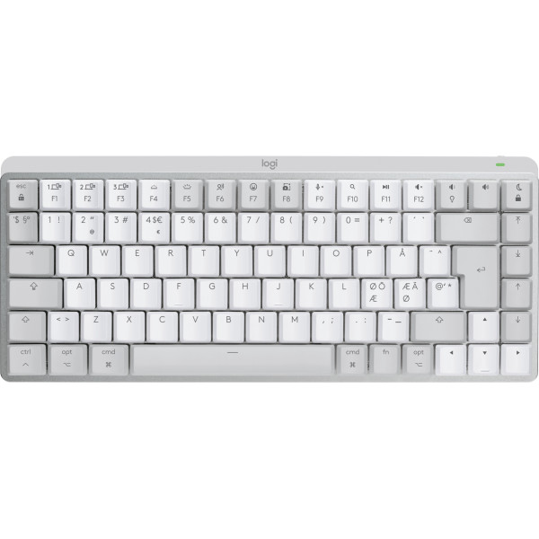 Logitech MX Mini Mechanical for Mac klawiatura Bluetooth QWERTY Duński, Fiński, Norweski, Szwecki Szary, Biały Logitech MX Mini Mechanical for Mac klawiatura Bluetooth QWERTY Duński, Fiński, Norweski, Szwecki Szary, Biały