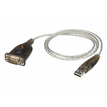 ATEN UC232A1-AT kabel równoległy Czarny, Metaliczny 1 m USB Typu-A DB-9