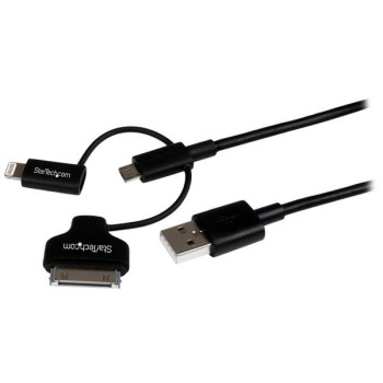 StarTech.com LTADUB1MB kabel USB 1 m USB 2.0 USB A Micro-USB B Czarny