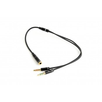 Kabel GEMBIRD CCA-418M (Mini Jack x2 M - 4-Pin, Jack stereo 3,5 mm F, 0,20m, kolor czarny)
