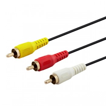 Kabel męski SAVIO CLS-14 (RCA M - RCA x 3 M, 2m, kolor czarny)