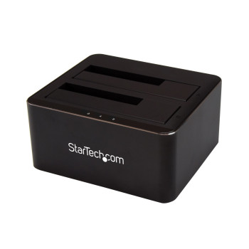 StarTech.com SDOCK2U33V stacja dokująca do dysków twardych USB 3.2 Gen 1 (3.1 Gen 1) Type-B Czarny
