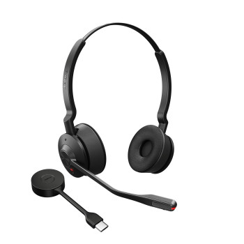 Jabra Engage 55 MS Stereo Zestaw słuchawkowy Bezprzewodowy Opaska na głowę Biuro centrum telefoniczne USB Typu-A Czarny