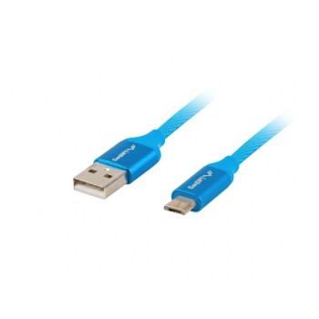 Kabel Lanberg Premium CA-USBM-20CU-0018-BL (USB 2.0 - Micro USB typu B , 1,8m, kolor niebieski)