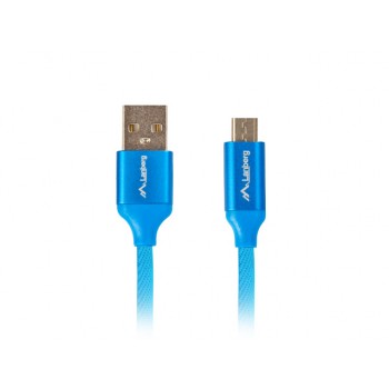 Kabel Lanberg Premium CA-USBM-20CU-0010-BL (USB 2.0 - Micro USB typu B , 1m, kolor niebieski)