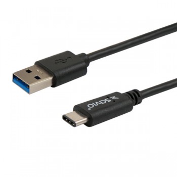 Kabel SAVIO CL-101 (USB 3.0 typu A M - USB typu C M, 1m, kolor czarny)