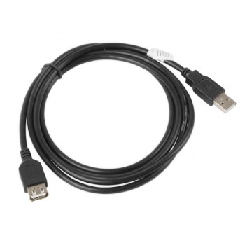 Kabel Lanberg CA-USBE-10CC-0018-BK (USB 2.0 M - USB 2.0 F, 1,8m, kolor czarny)