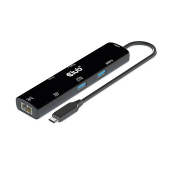 CLUB3D USB4™ Gen3x2 Type-C, 6-in-1 Hub with HDMI™ 8K60Hz or 4K120Hz, 2xUSB Type-A(10G), Ethernet RJ45(2.5G) and 2xUSB Type-C,