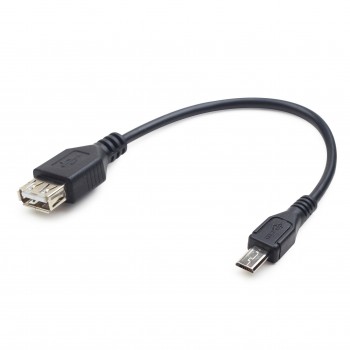 Kabel GEMBIRD A-OTG-AFBM-03 (USB F - Micro USB M, 0,15m, kolor czarny)