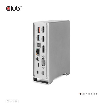 CLUB3D CSV-1568 stacja dokująca Dokujący USB 3.2 Gen 2 (3.1 Gen 2) Type-C Metaliczny