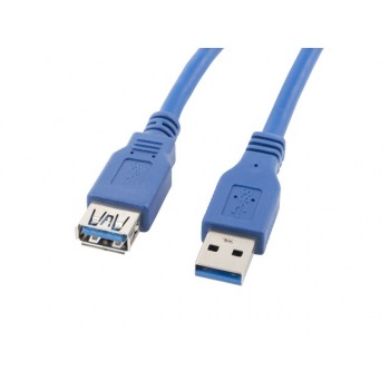 Kabel Lanberg CA-US3E-10CC-0018-B (USB 3.0 M - USB 3.0 F, 1,8m, kolor niebieski)