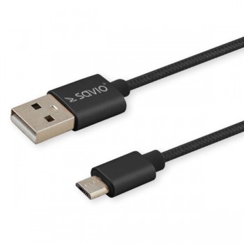 Kabel SAVIO CL-129 (USB typu C - USB 2.0 typu A , 2m, kolor czarny)