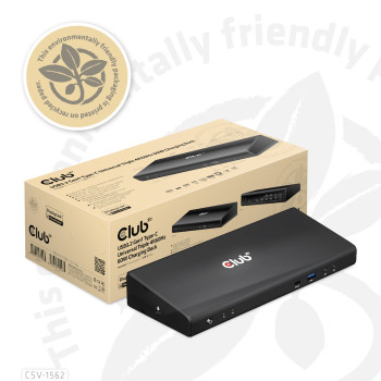 CLUB3D CSV-1562 stacja dokująca Dokujący USB 3.2 Gen 1 (3.1 Gen 1) Type-C Czarny