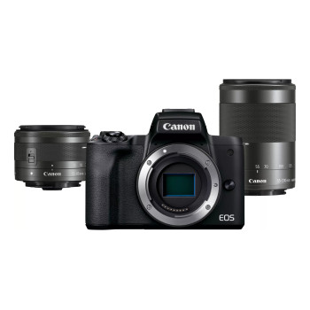 Canon EOS M50 Mark II + M15-45 S+M55-200 EU26 Bezlusterkowiec 24,1 MP CMOS 6000 x 4000 px Czarny