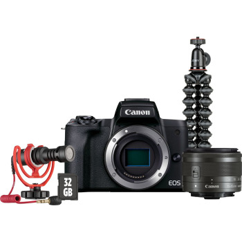 Canon EOS M50 Mark II + EF-M 15-45mm IS STM + Vlogger Kit Bezlusterkowiec 24,1 MP CMOS 6000 x 4000 px Czarny