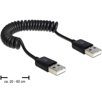 Kabel DELOCK 83239 (USB 2.0 M - USB 2.0 M, 0,6m, kolor czarny)