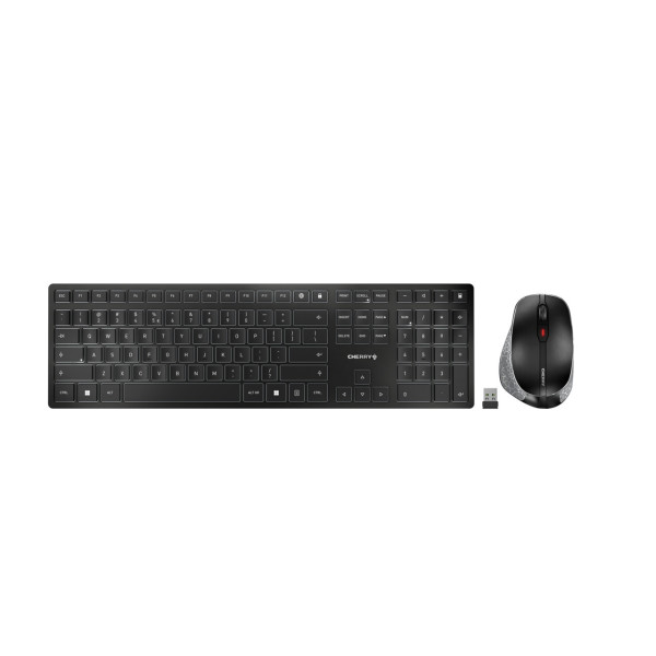 CHERRY DW 9500 SLIM klawiatura Dołączona myszka RF Wireless + Bluetooth QWERTY Angielski Czarny, Szary CHERRY DW 9500 SLIM klawiatura Dołączona myszka RF Wireless + Bluetooth QWERTY Angielski Czarny, Szary