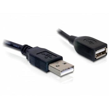 Kabel DELOCK 82457 (USB 2.0 typu A M - USB 2.0 typu A F, 0,15m, kolor czarny)